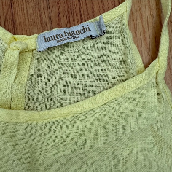 Laura Bianchi Maxi Tank Dress Women Small  Gray Slide Slit Linen Italy ¥¥ - Picture 3 of 13